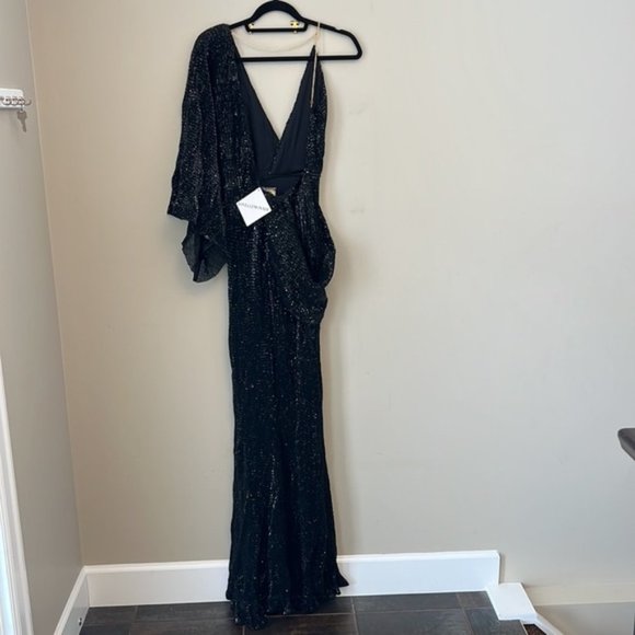 Black Backless Sequins Wedding Dress Prom Gown - Picture 4 of 10